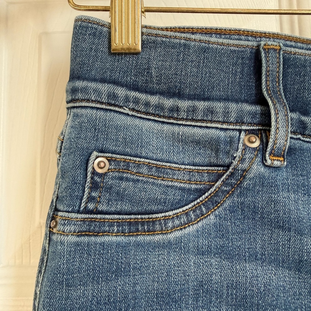 Spanx Seamed Front High Rise Wide Leg Jeans Small Vintage Indigo - Picture 6 of 10
